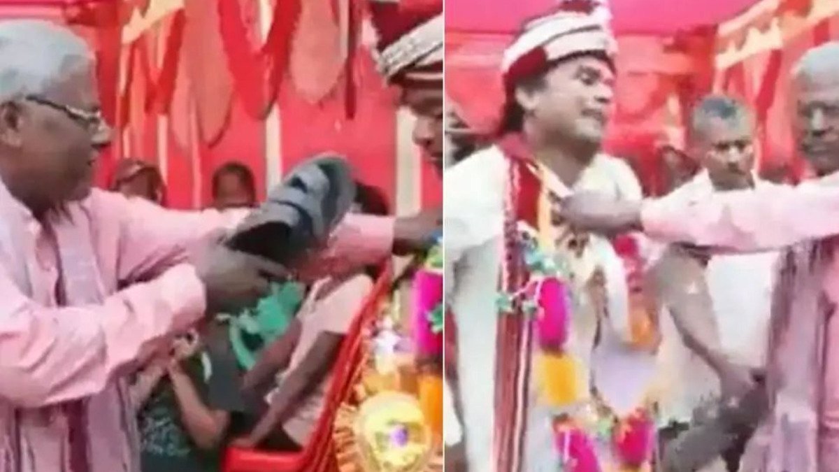 शादी में दूल्हे ने मांगा मोटरसाइकिल तो ससुर ने सबके सामने चप्पलों से पीटा! देखिए वायरल वीडियो
