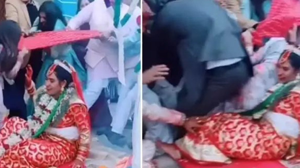 मंडप में मेहमानों ने दुल्हन का किया बुरा हाल, दूल्हे के सामने घसीटा!