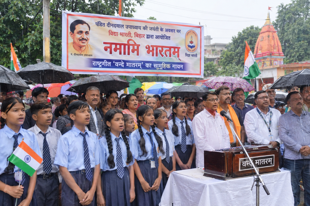 बारिश भी नहीं रोक सकी देशभक्ति का जज्बा, ‘वन्दे मातरम्’ के स्वर से गूंजा सीवान